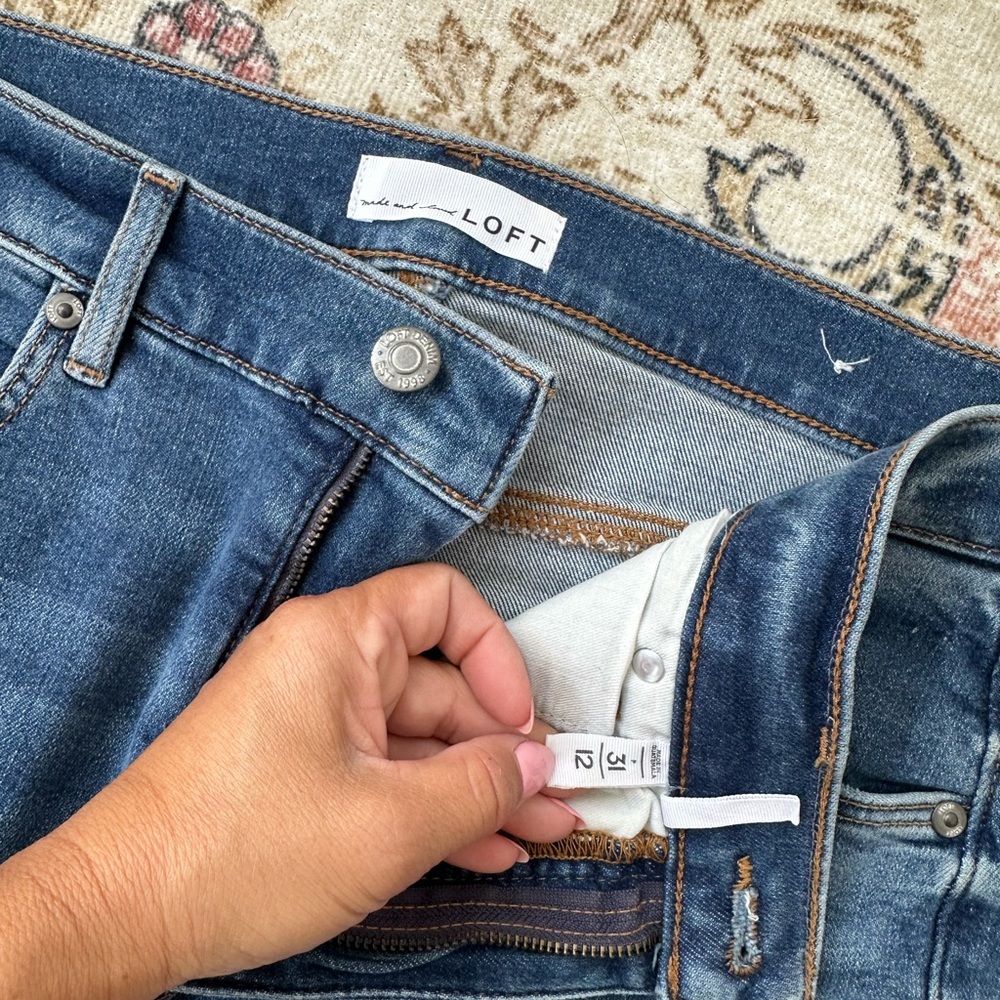 LOFT Dark Blue Ankle Jeans - Picture 2 of 2